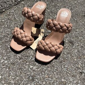 Women's Braided Double-Strap Slide Sandals - Nude